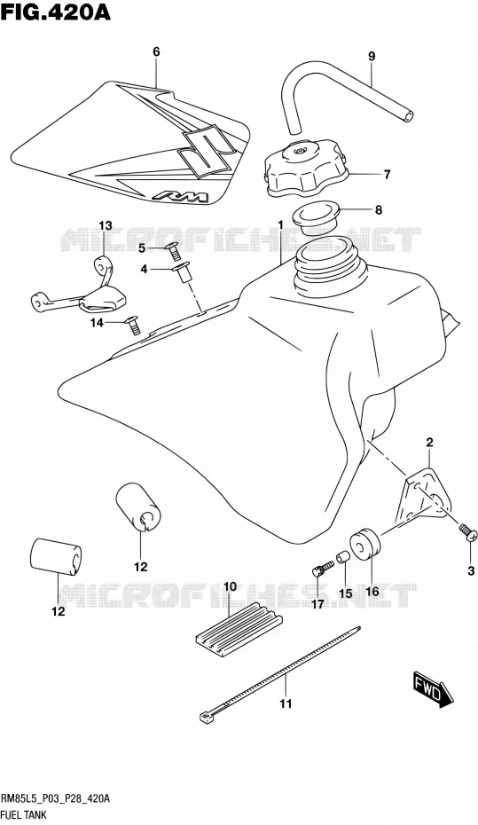 FUEL TANK Suzuki MOTO 85 RM 2015  RM85L L5 (P03,P28,P33)