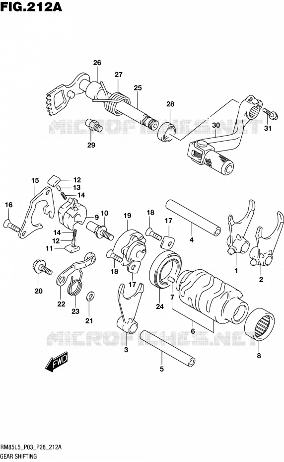 GEAR SHIFTING ASSY Suzuki MOTO 85 RM 2015  RM85L L5 (P03,P28,P33)
