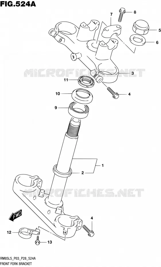 STEERING COLUMN Suzuki MOTO 85 RM 2015  RM85L L5 (P03,P28,P33)