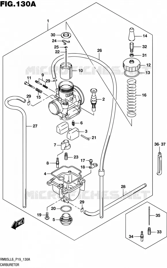 CARBURETOR Suzuki MOTO 85 RM 2016  RM85L L6 (P19)