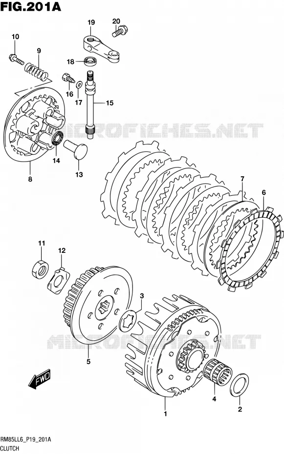 CLUTCH Suzuki MOTO 85 RM 2016  RM85L L6 (P19)