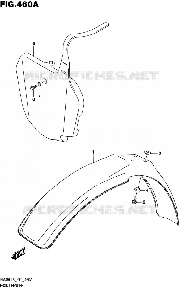 FRONT FENDER Suzuki MOTO 85 RM 2016  RM85L L6 (P19)
