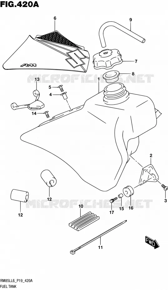 FUEL TANK Suzuki MOTO 85 RM 2016  RM85L L6 (P19)
