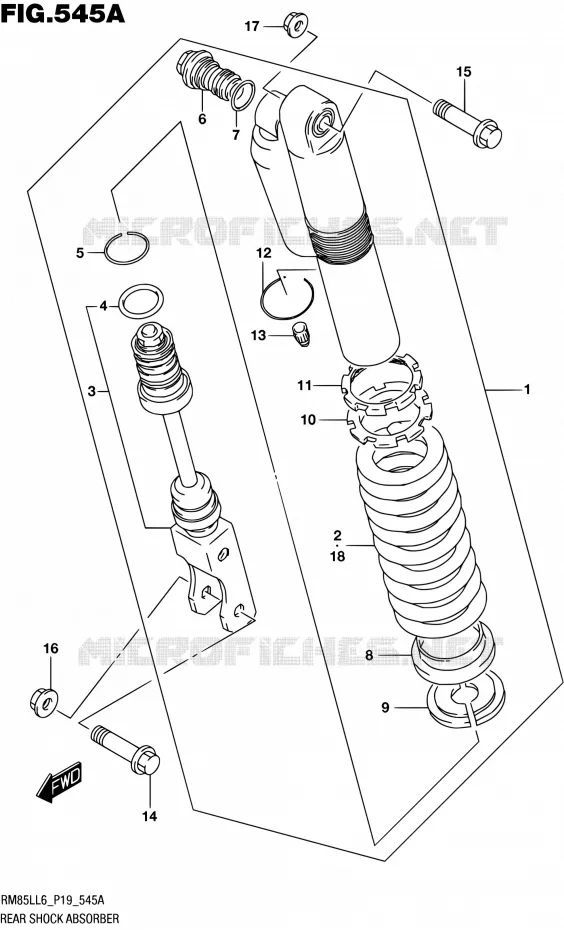 REAR SHOCK ABSORBER Suzuki MOTO 85 RM 2016  RM85L L6 (P19)