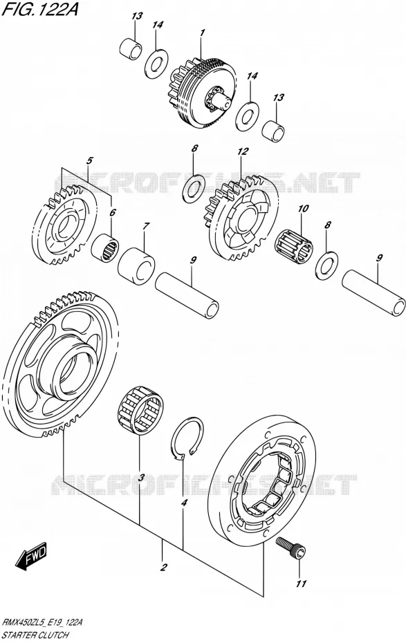 STARTER MOTOR CLUTCH Suzuki MOTO 450 RMX 2015  RMX450Z L5 (E19)
