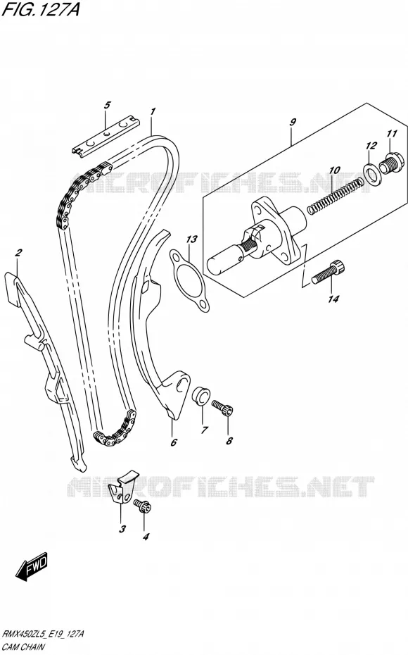 TIMING Suzuki MOTO 450 RMX 2015  RMX450Z L5 (E19)