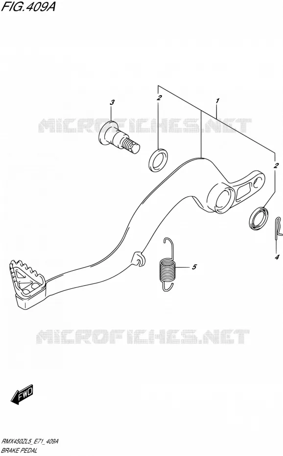 BRAKE PEDAL Suzuki MOTO 450 RMX 2015  RMX450Z L5 (E71)