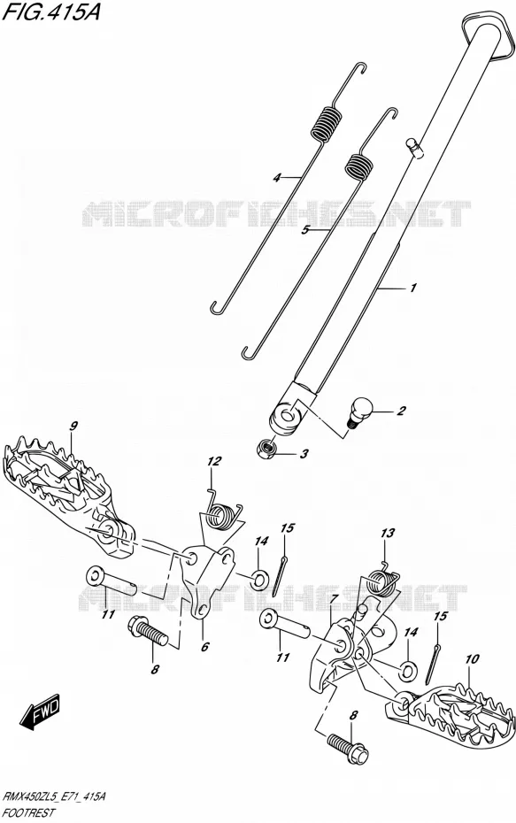 FOOTREST Suzuki MOTO 450 RMX 2015  RMX450Z L5 (E71)