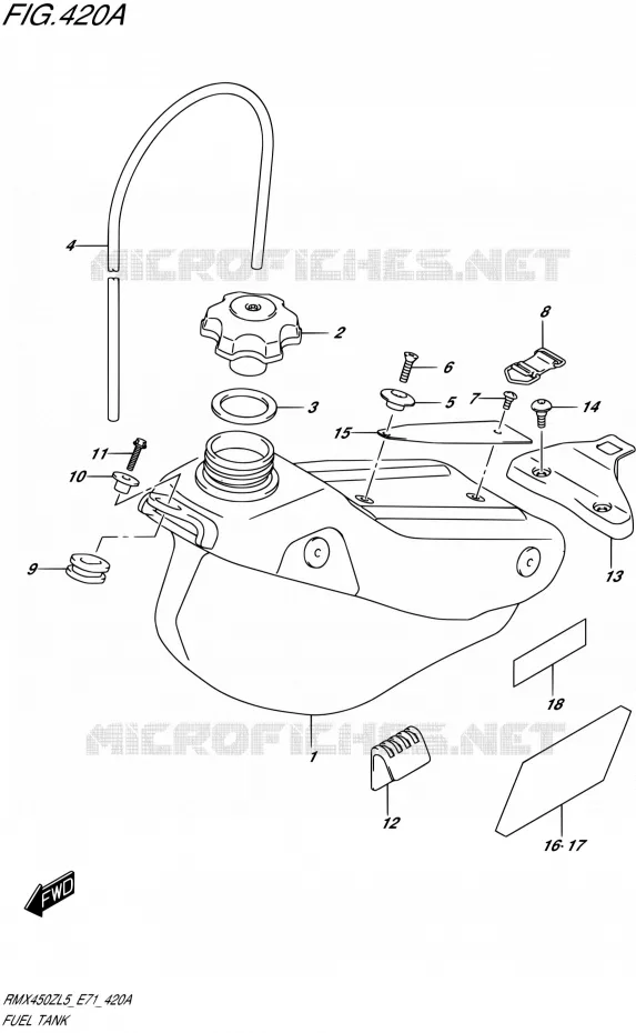 FUEL TANK Suzuki MOTO 450 RMX 2015  RMX450Z L5 (E71)