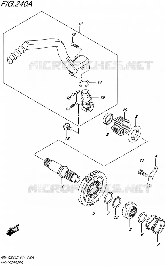 KICK STARTER Suzuki MOTO 450 RMX 2015  RMX450Z L5 (E71)