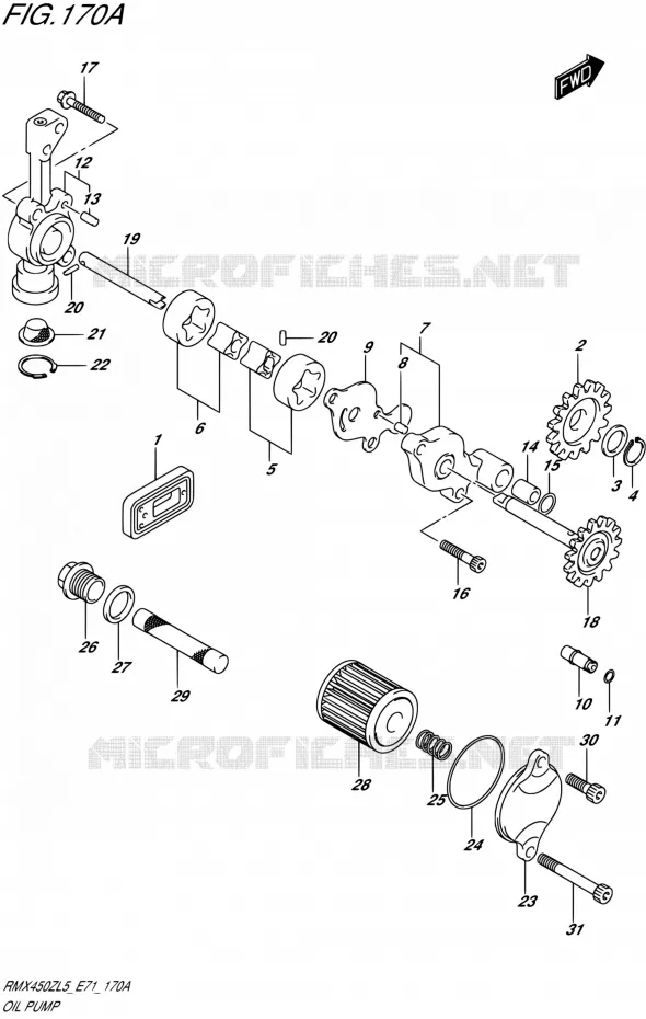 OIL PUMP Suzuki MOTO 450 RMX 2015  RMX450Z L5 (E71)