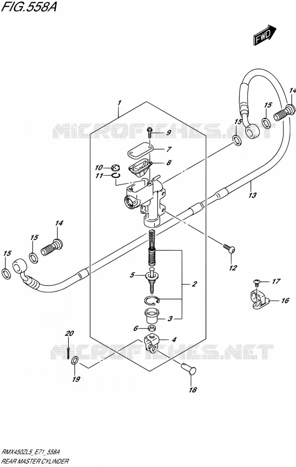 REAR MASTER CYLINDER Suzuki MOTO 450 RMX 2015  RMX450Z L5 (E71)
