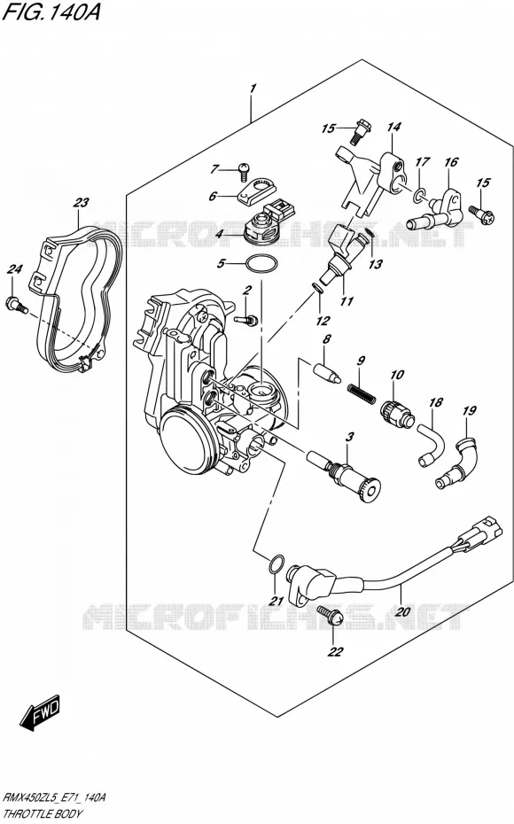 THROTTLE BODY Suzuki MOTO 450 RMX 2015  RMX450Z L5 (E71)