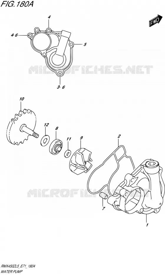 WATER PUMP Suzuki MOTO 450 RMX 2015  RMX450Z L5 (E71)