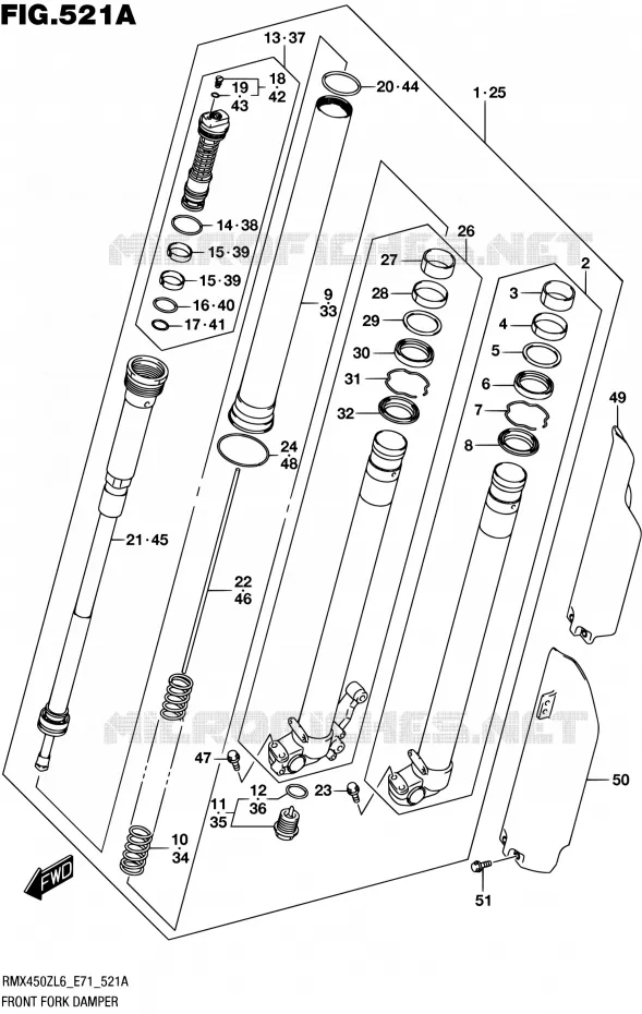 FRONT FORK Suzuki MOTO 450 RMX 2016  RMX450Z L6 (E71)