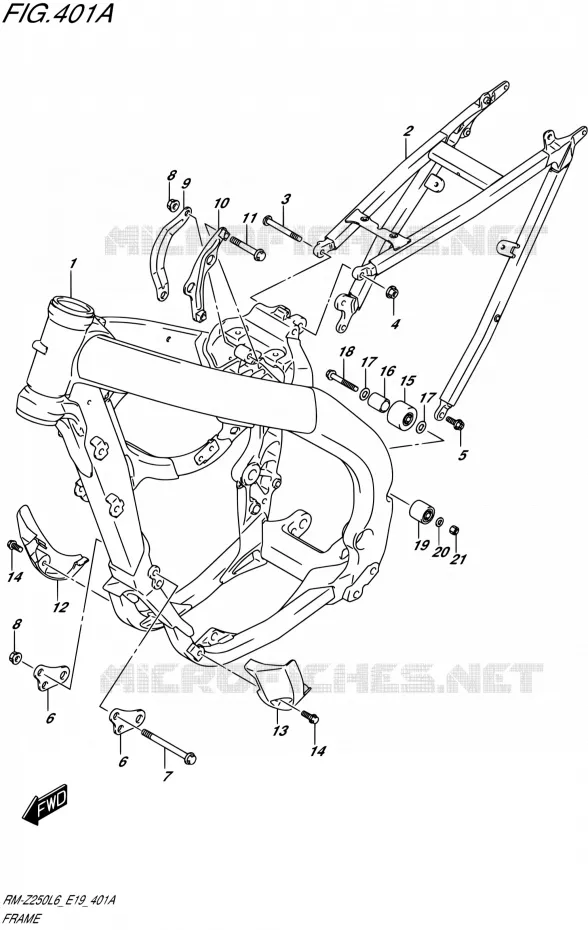 FRAME Suzuki MOTO 250 RM-Z 2016  RM-Z250 L6 (E19)