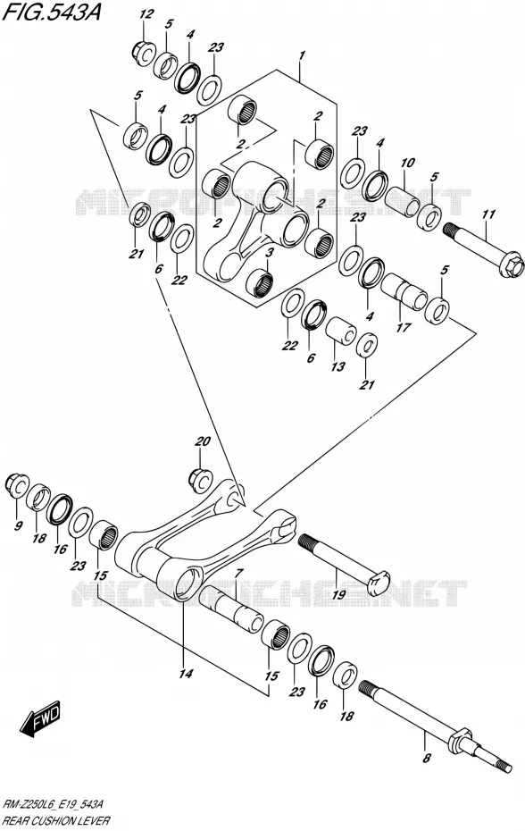 SHOCK ABSORBER LINKAGE Suzuki MOTO 250 RM-Z 2016  RM-Z250 L6 (E19)