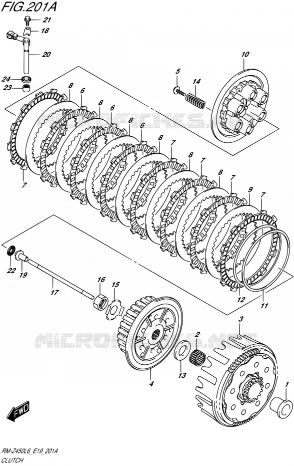 CLUTCH Suzuki MOTO 450 RM-Z 2015  RM-Z450 L6 (E19)