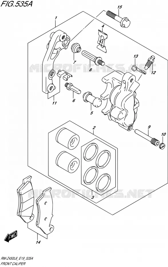 FRONT CALIPER Suzuki MOTO 450 RM-Z 2015  RM-Z450 L6 (E19)