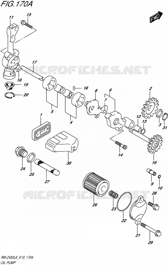 OIL PUMP Suzuki MOTO 450 RM-Z 2016  RM-Z450 L6 (E19)