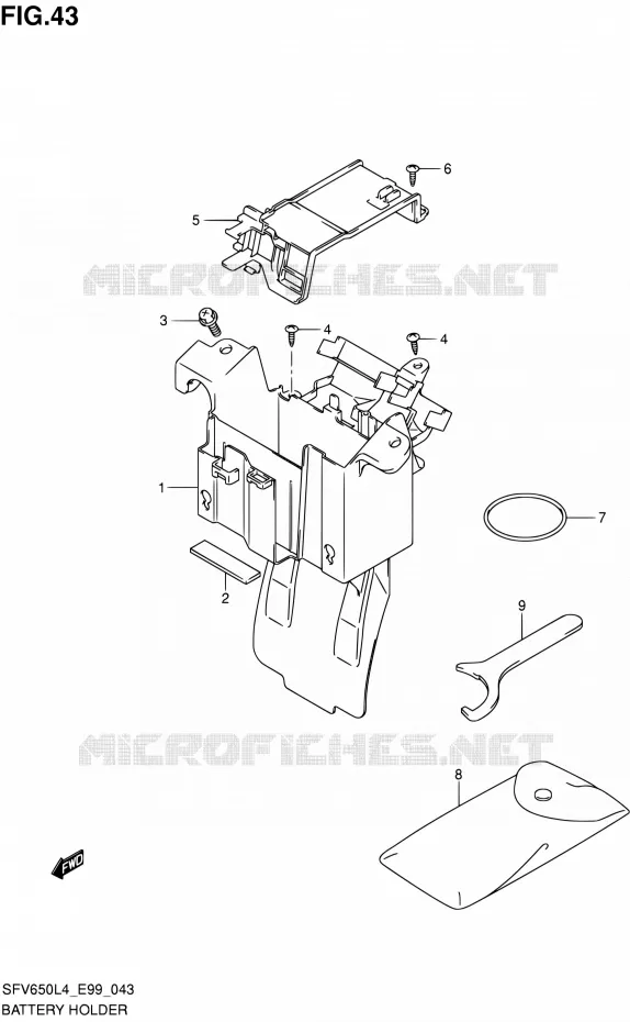 BATTERY BOX - TOOLS Suzuki MOTO 650 GLADIUS 2014  SFV650 L4 (E99)