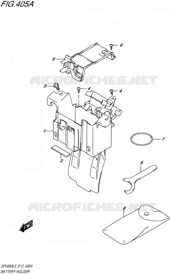 BATTERY BOX - TOOLS Suzuki MOTO 650 GLADIUS 2015  SFV650 L5 (E12)