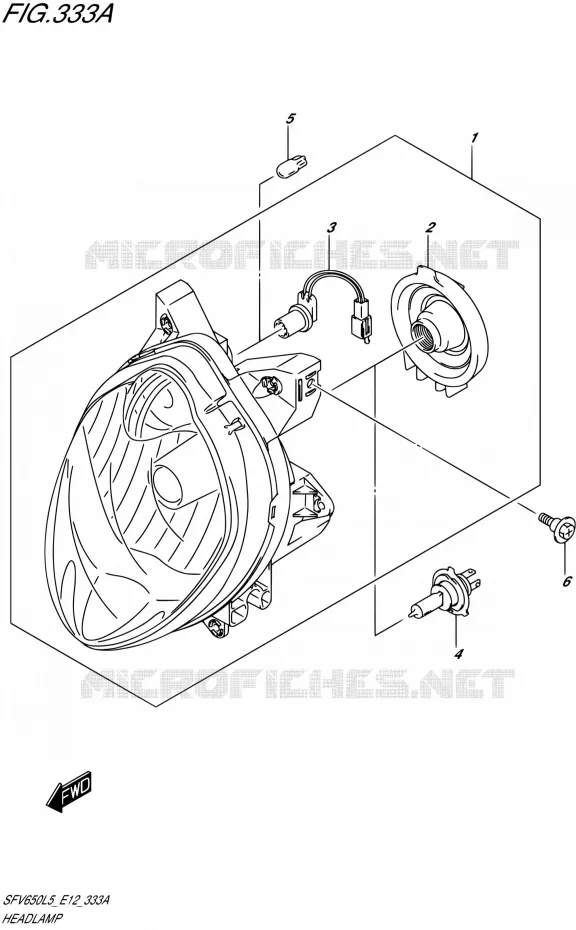HEADLIGHT Suzuki MOTO 650 GLADIUS 2015  SFV650 L5 (E12)