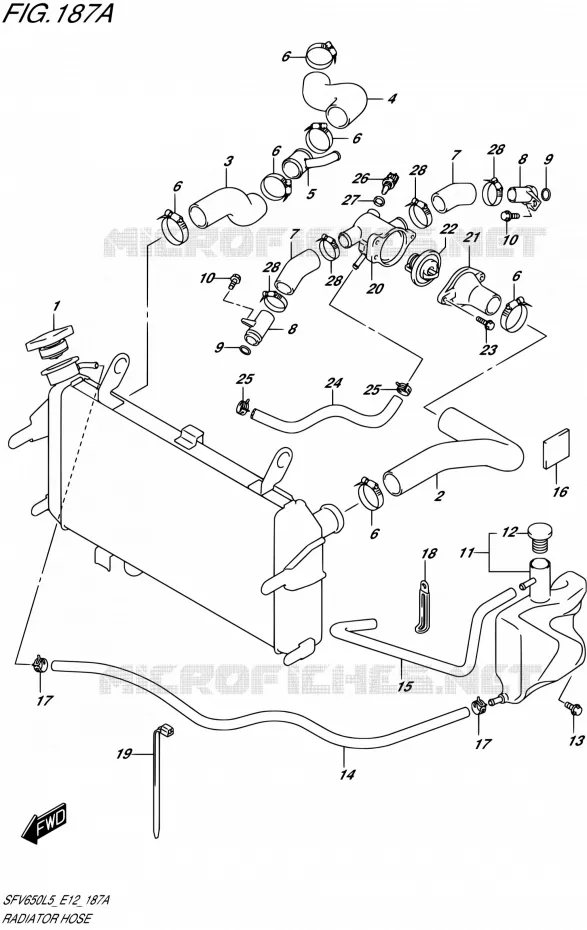 RADIATOR HOSE Suzuki MOTO 650 GLADIUS 2015  SFV650 L5 (E12)
