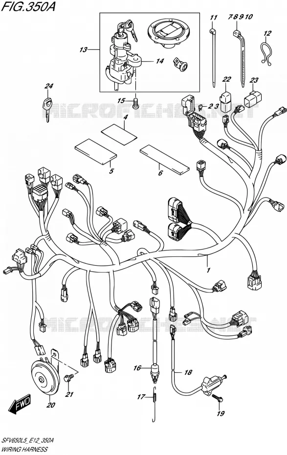 WIRING HARNESS Suzuki MOTO 650 GLADIUS 2015  SFV650 L5 (E12)