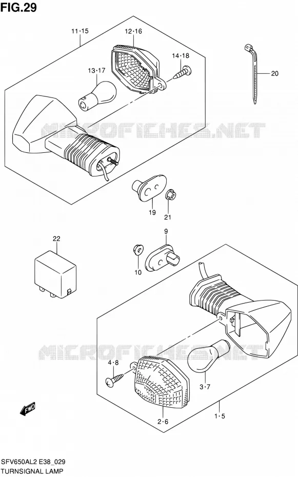 INDICATORS Suzuki MOTO 650 GLADIUS 2012  SFV650A L2 (E38)