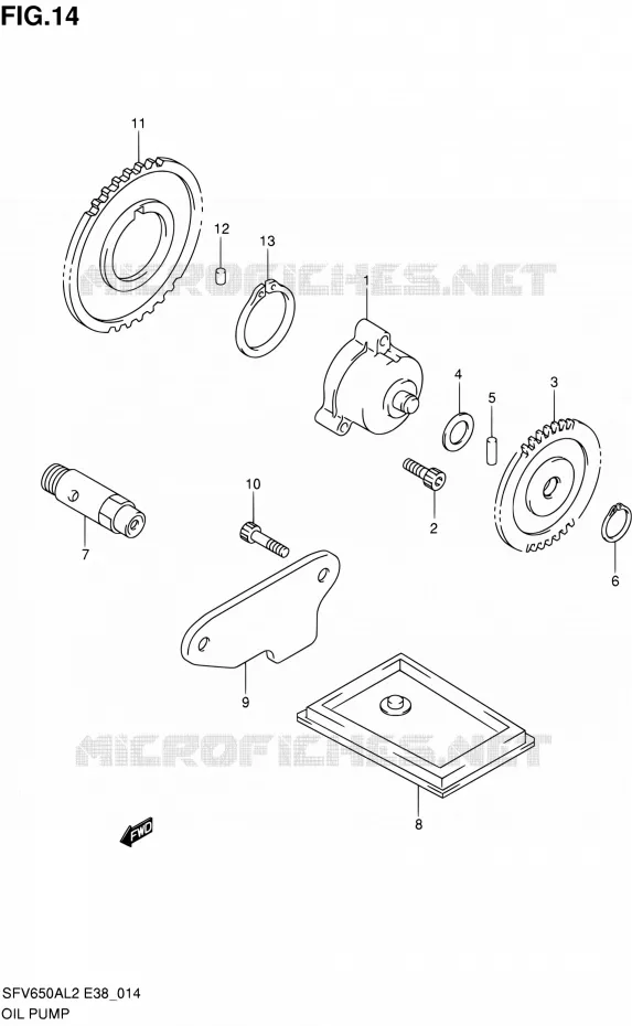 OIL PUMP Suzuki MOTO 650 GLADIUS 2012  SFV650A L2 (E38)