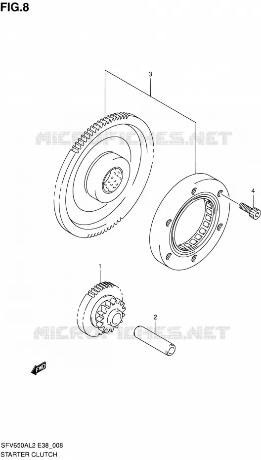 STARTER MOTOR CLUTCH Suzuki MOTO 650 GLADIUS 2012  SFV650A L2 (E38)