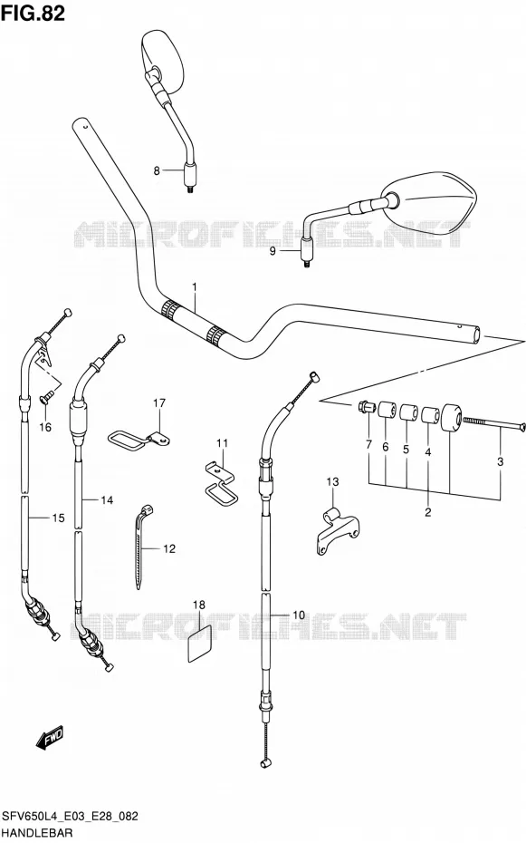 HANDLEBAR Suzuki MOTO 650 GLADIUS 2014  SFV650A L4 (E03,E28,E33)