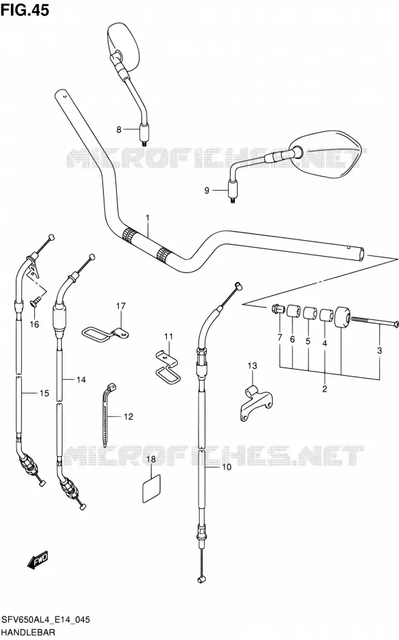 HANDLEBAR Suzuki MOTO 650 GLADIUS 2014  SFV650A L4 (E14)