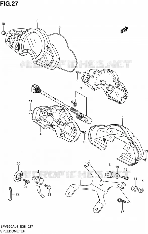 SPEEDOMETER Suzuki MOTO 650 GLADIUS 2014  SFV650A L4 (E38)