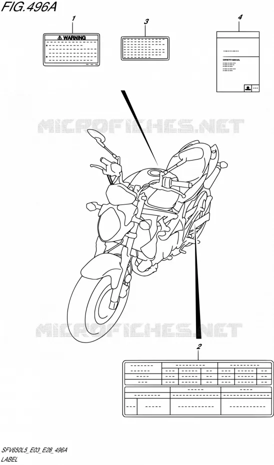 LABEL (SFV650L5 E03) Suzuki MOTO 650 GLADIUS 2015  SFV650A L5 (E03,E28,E33)