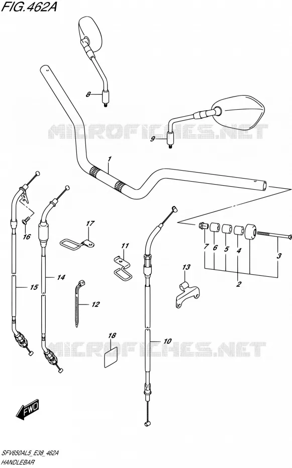 HANDLEBAR Suzuki MOTO 650 GLADIUS 2015  SFV650A L5 (E38)