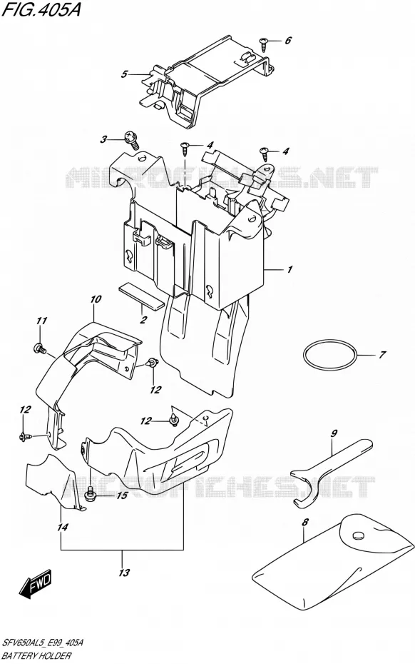 BATTERY BOX - TOOLS Suzuki MOTO 650 GLADIUS 2015  SFV650A L5 (E99)