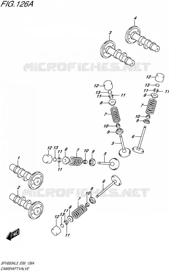CAMSHAFT - VALVES Suzuki MOTO 650 GLADIUS 2015  SFV650A L5 (E99)