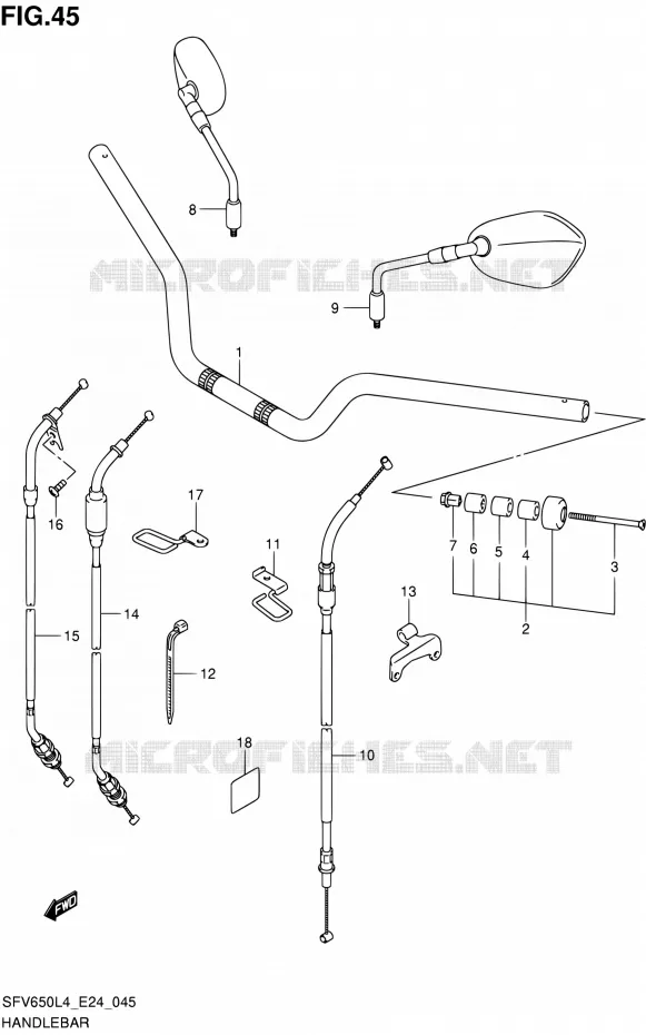 HANDLEBAR Suzuki MOTO 650 GLADIUS 2014  SFV650U L4 (E24)