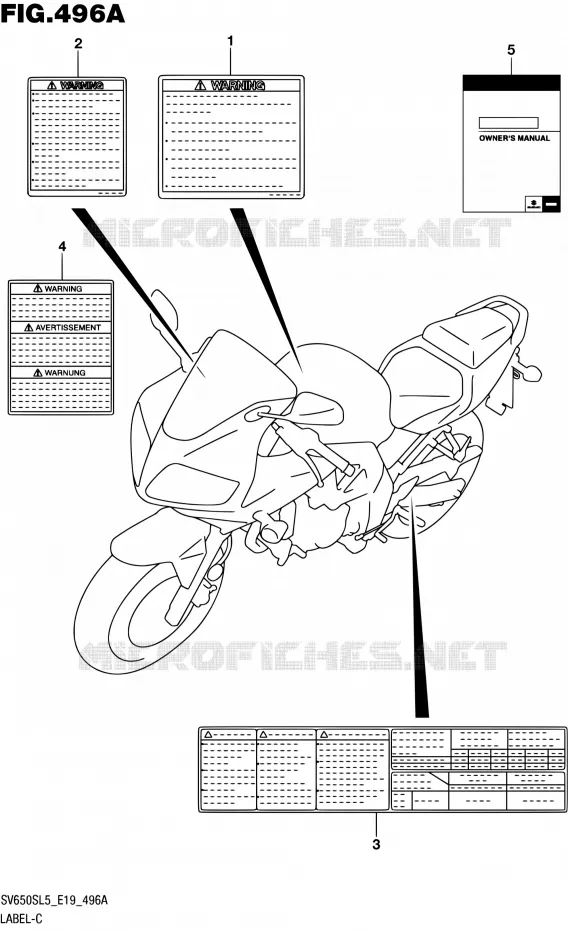 LABEL Suzuki MOTO 650 SV-S 2015  SV650S L5 (E19)