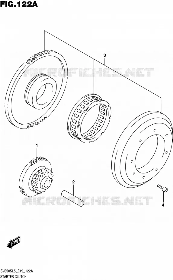 STARTER MOTOR CLUTCH Suzuki MOTO 650 SV-S 2015  SV650S L5 (E19)