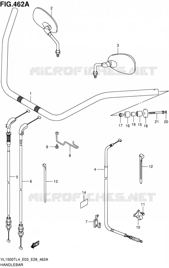 HANDLEBAR Suzuki MOTO 1500 BOULEVARD 2014  VL1500T L4 (E03,E28,E33)