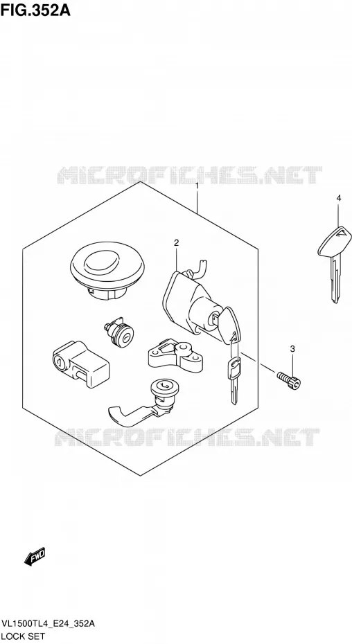LOCK SET Suzuki MOTO 1500 BOULEVARD 2014  VL1500T L4 (E24)