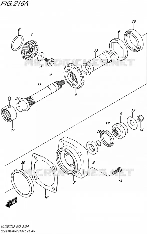 DRIVESHAFT Suzuki MOTO 1500 BOULEVARD 2015  VL1500T L5 (E43)