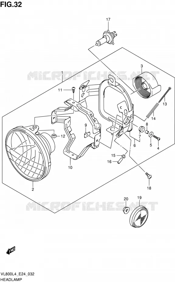 HEADLIGHT Suzuki MOTO 800 INTRUDER 2014  VL800 L4/VL800T L4