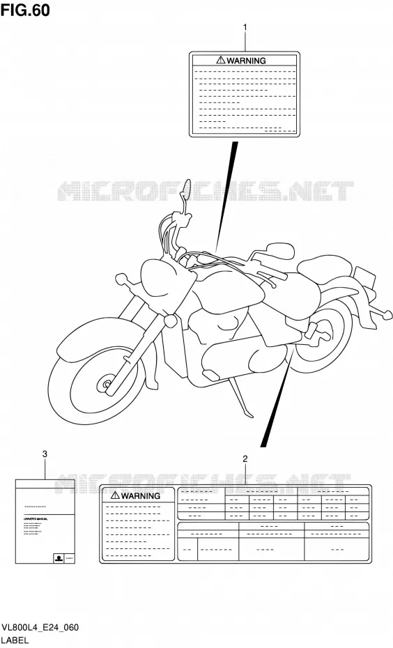 LABEL (VL800TL4 E24) Suzuki MOTO 800 INTRUDER 2014  VL800 L4/VL800T L4