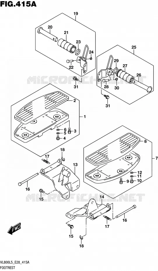 FOOTREST Suzuki MOTO 800 BOULEVARD 2015  VL800 L5 (E28)