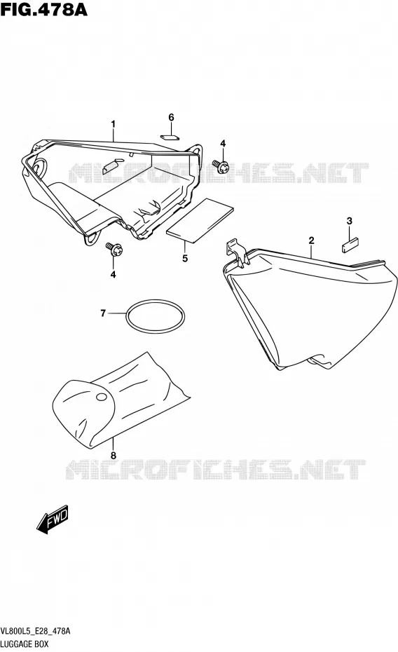 LUGGAGE BOX Suzuki MOTO 800 BOULEVARD 2015  VL800 L5 (E28)