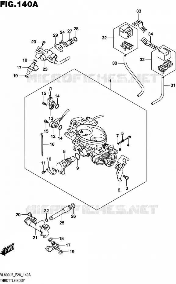THROTTLE BODY Suzuki MOTO 800 BOULEVARD 2015  VL800 L5 (E28)